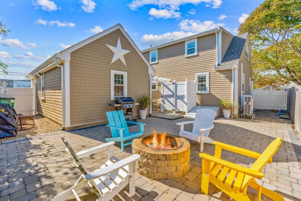 Large patio area in the back of the home. Enjoy making s'mores around the firepit. Gas grill, outdoor shower and a table with chairs for dining under the stars! Note - you will need to supply your own firewood for the firepit & propane for the grill.