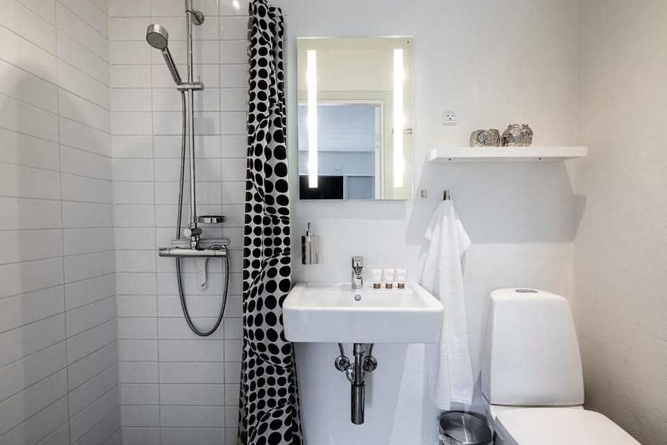 Standard Double Room | Bathroom | Shower, hair dryer, towels, soap