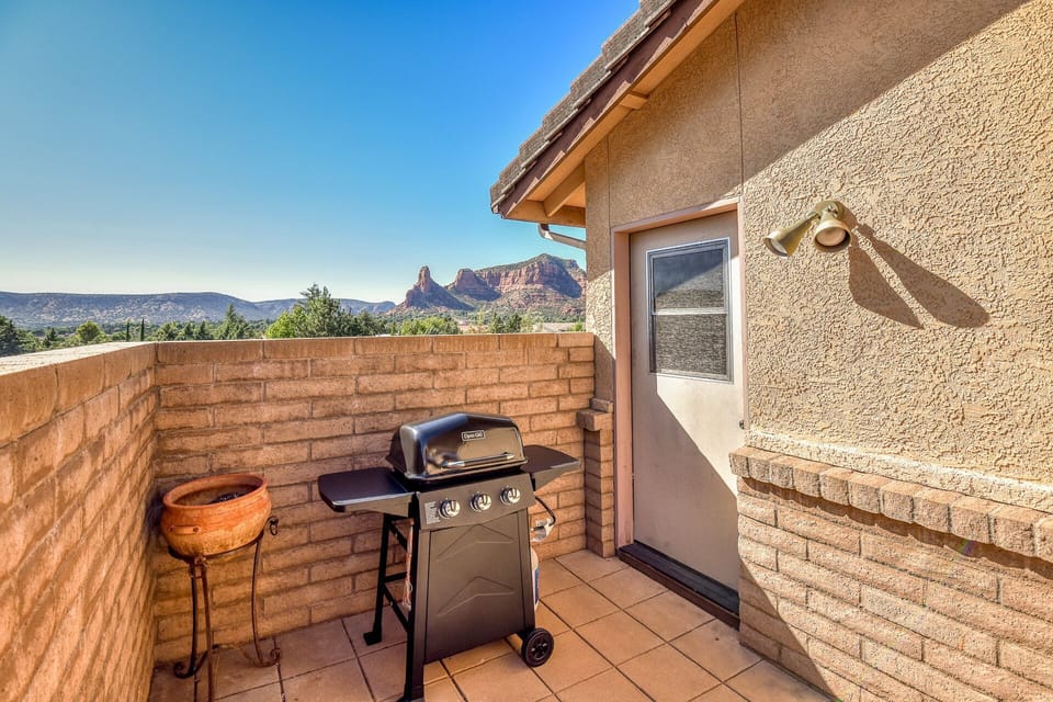 Grill and outdoor dining area