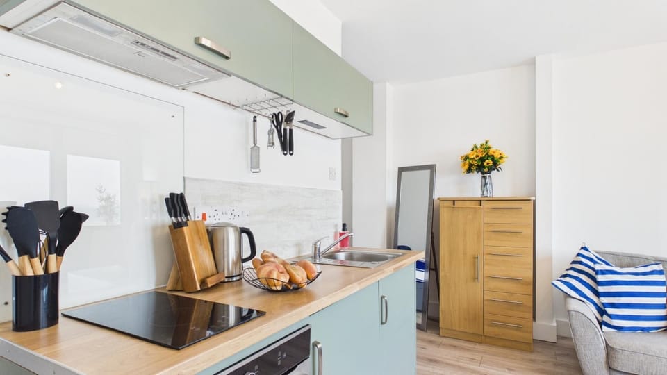 Apartment (1 Bedroom) | Private kitchen | Oven, stovetop, cookware/dishes/utensils