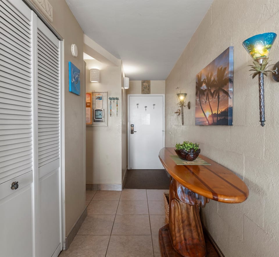 Entry way with beautiful artwork