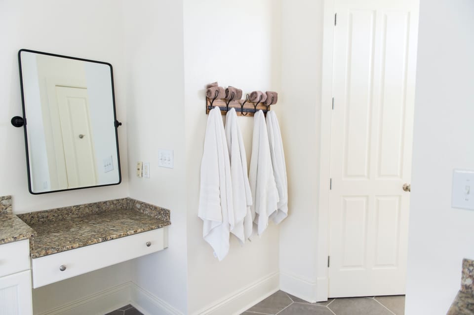 Master bathroom dual vanities 