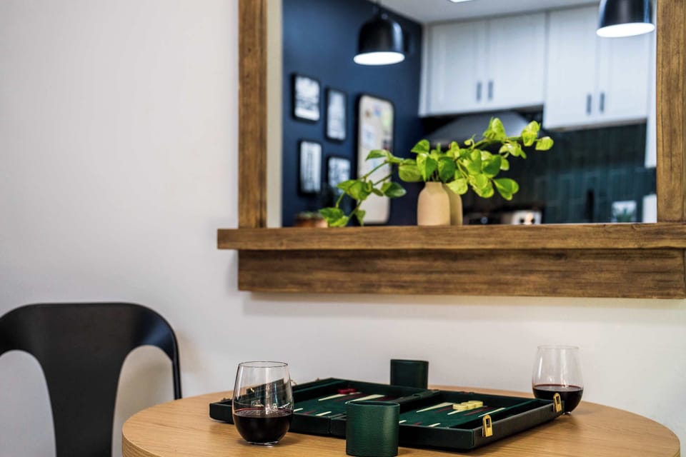 Wind down with a drink at your own little bar setup.