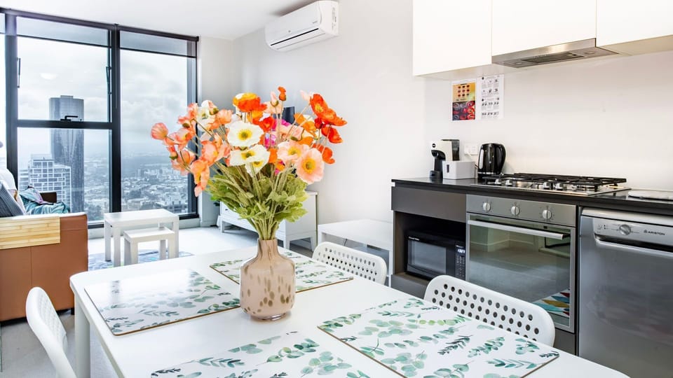 Enjoy meals and relaxation seamlessly in our open floor plan dining and living area