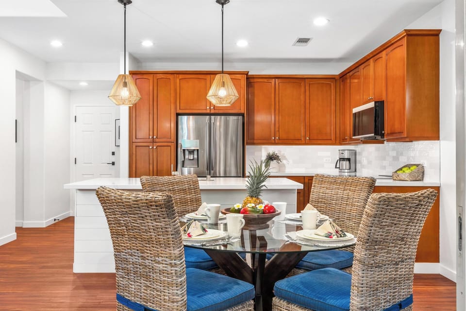 Bright dining area with comfortable seating