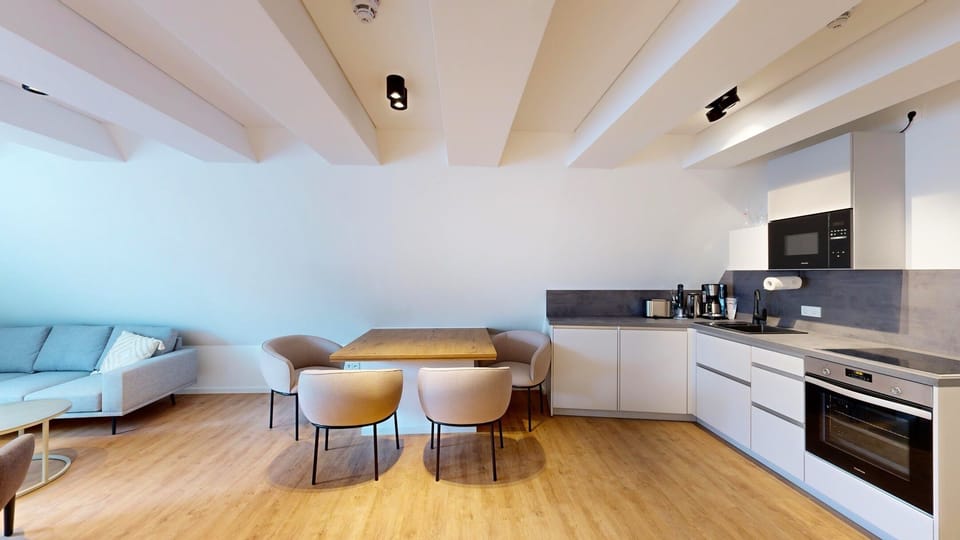 Voll ausgestattete Kitchenette im N°8A Boardinghouse Lüneburg