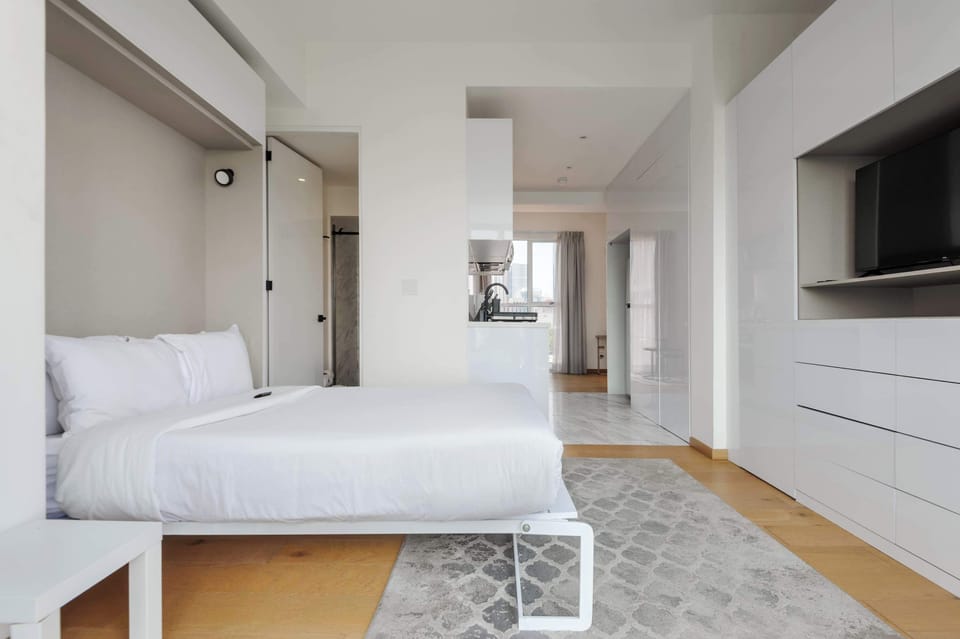 Bright interior space with clean modern finishes and cozy accents.
