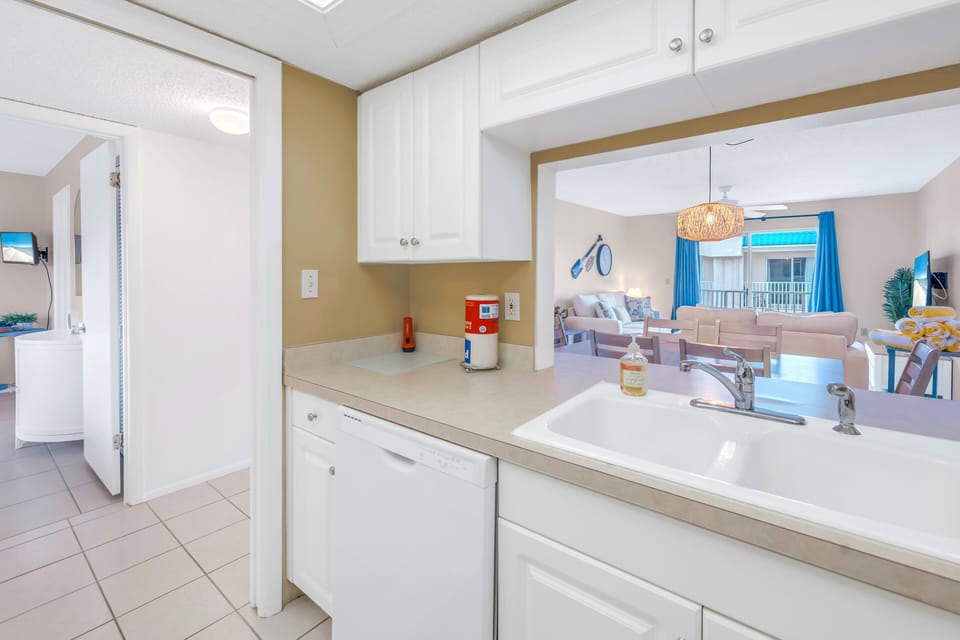 Plenty of counter space and full-sized fridge.