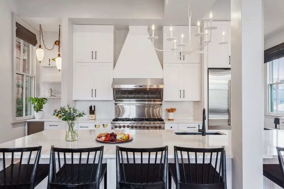 Kitchen | Chef's Kitchen with 8 Burner Stove and Island | First Floor