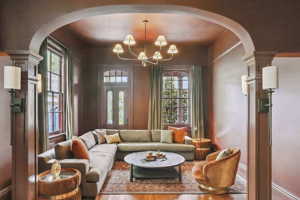 Double Parlor Lounge | Elegant Historic Living Space with 75 Inch TV | First Floor