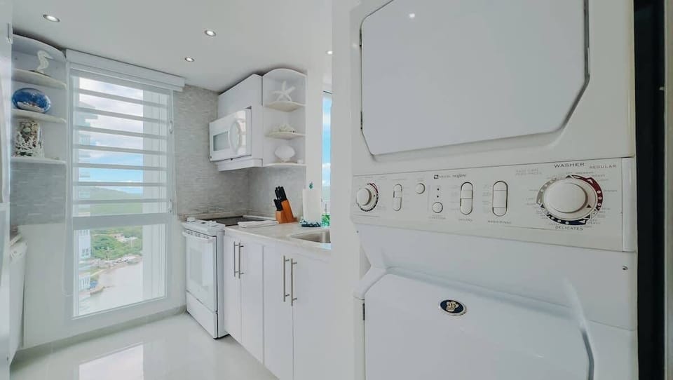 Conveniently, guests have access to in-unit washer and dryer. 