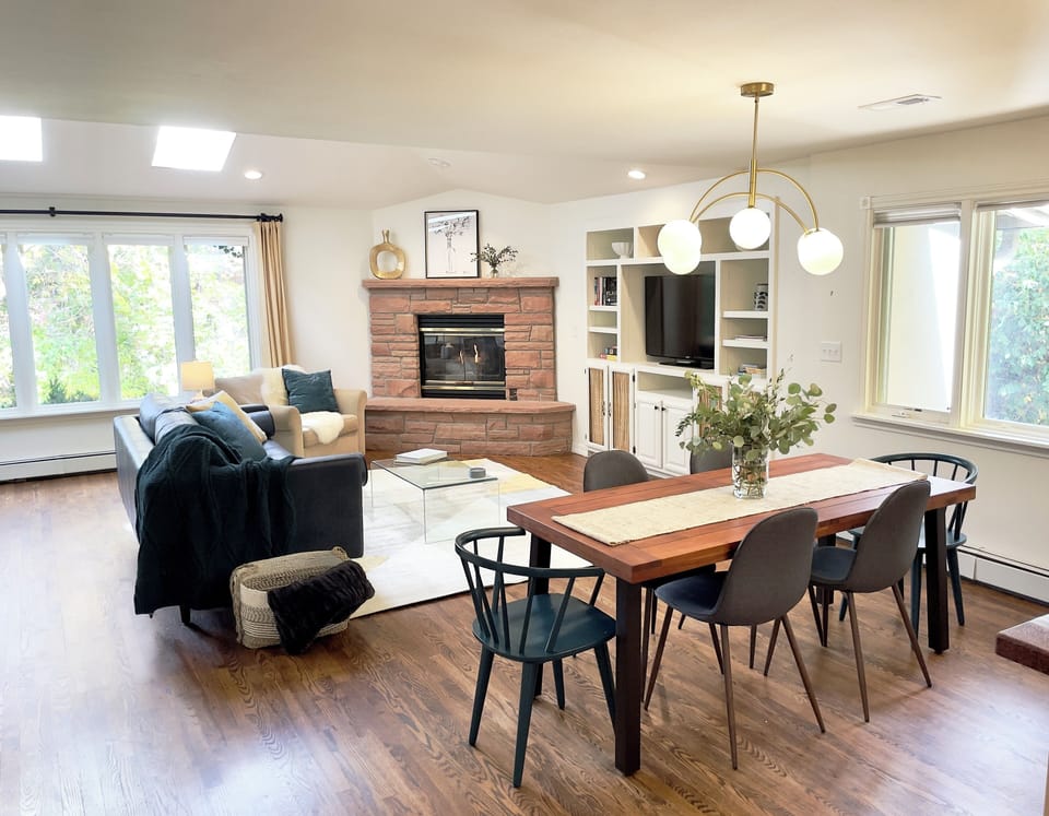 Open plan living and dining