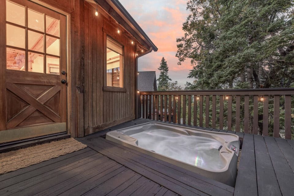 Hot tub at sunset