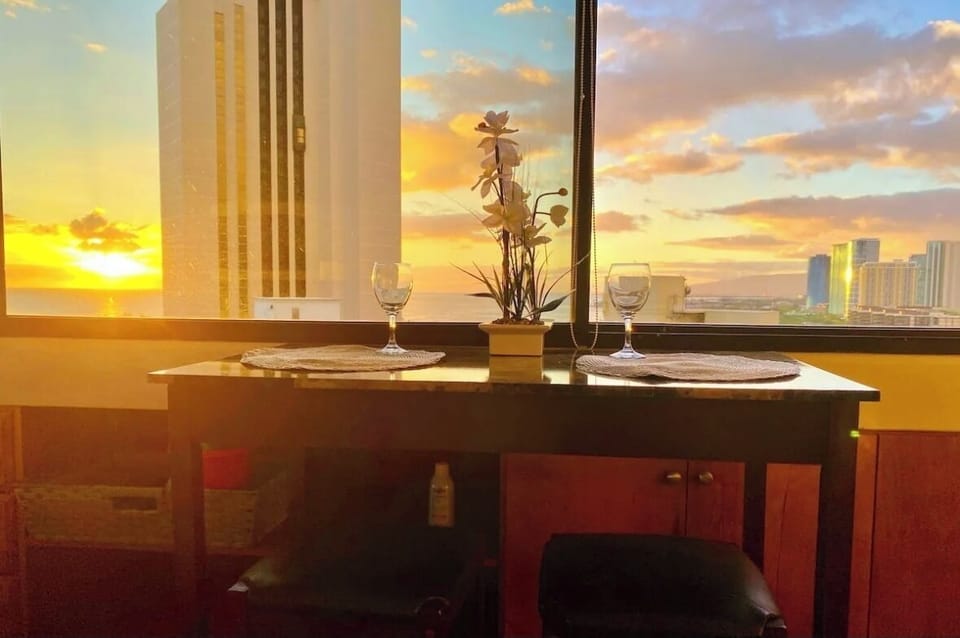 Enjoy your homemade dinner or cocktails while watching the sunset