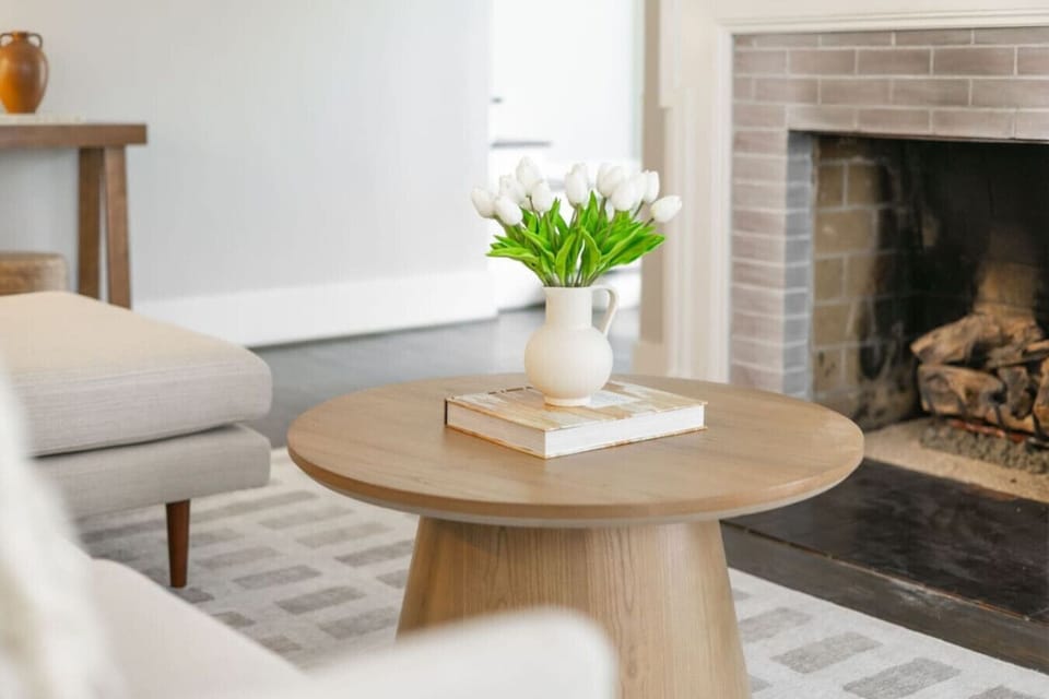 Minimalist table top with flower