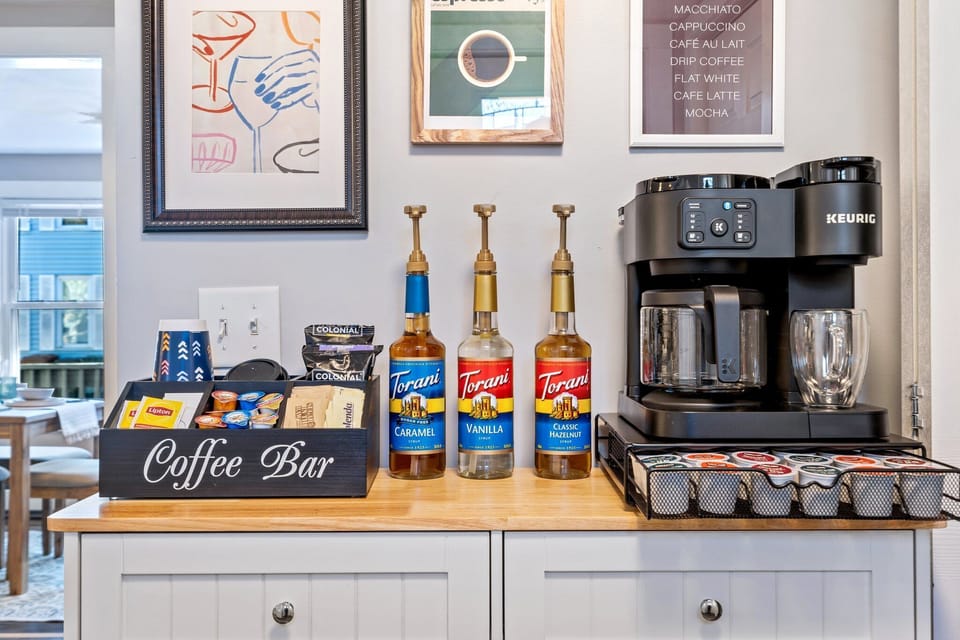 Coffee machine and complimentary coffee box to make your morning extra special.