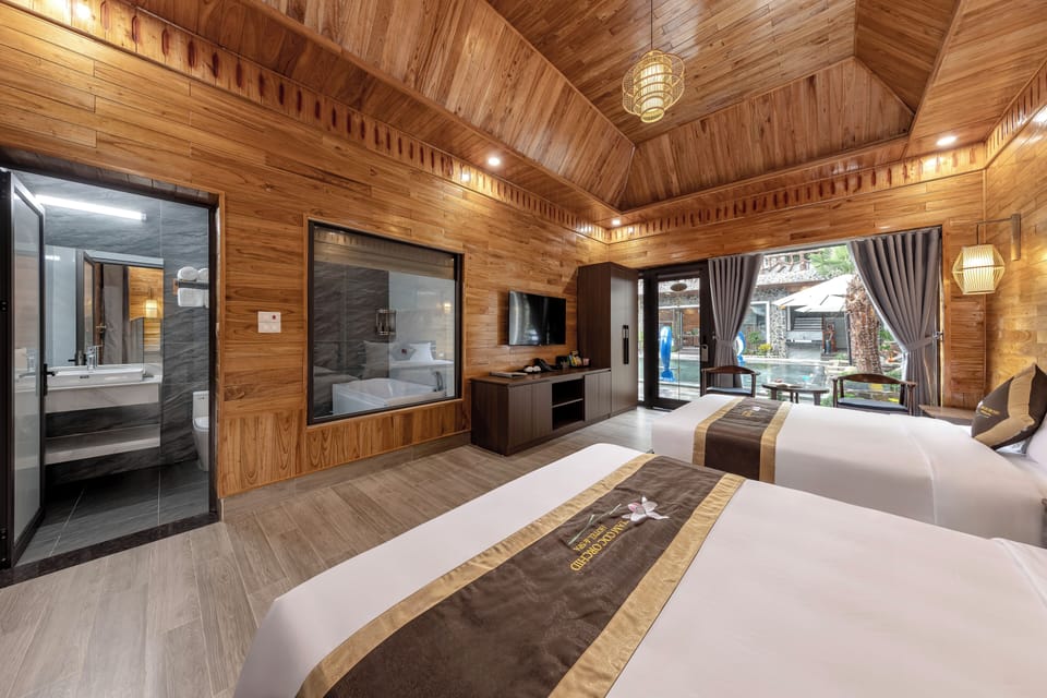 Family Twin Room, Pool View | Minibar, desk, laptop workspace, soundproofing