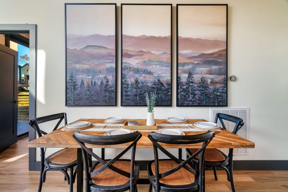 Dining Room with a kids' high chair available