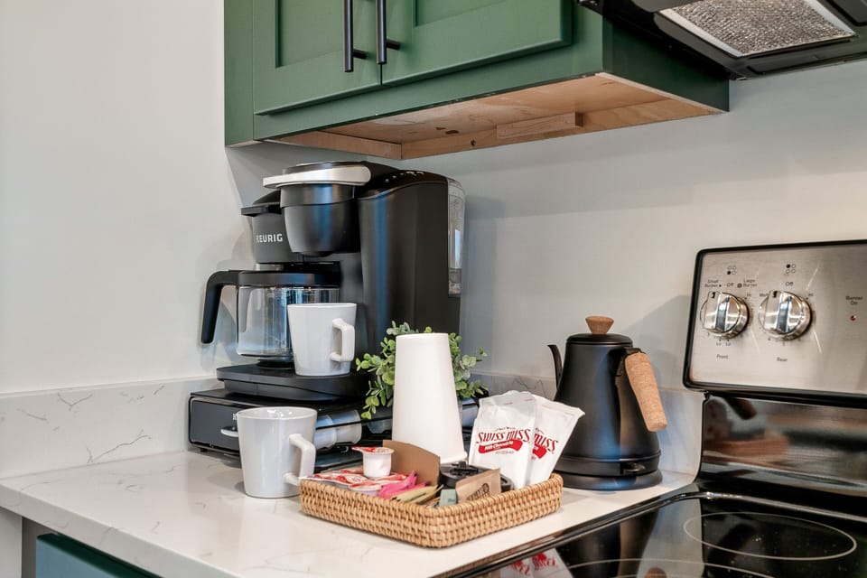 Dedicated coffee station with starters provided