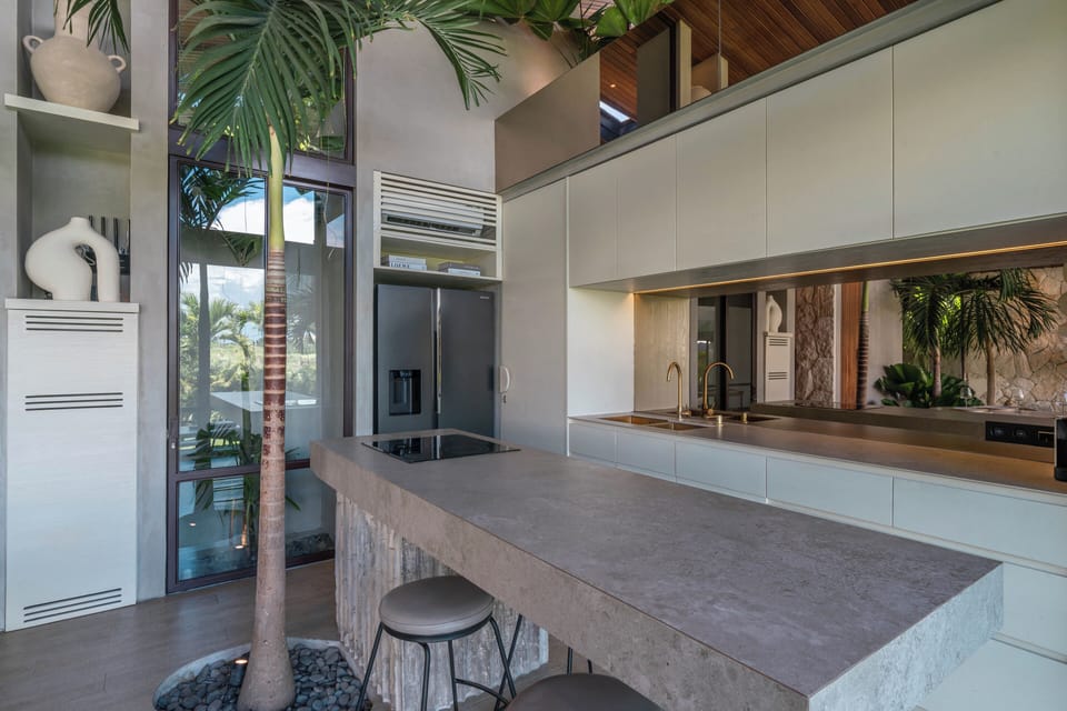 Deluxe Villa, Pool View | Private kitchen | Fridge, microwave, stovetop, coffee/tea maker