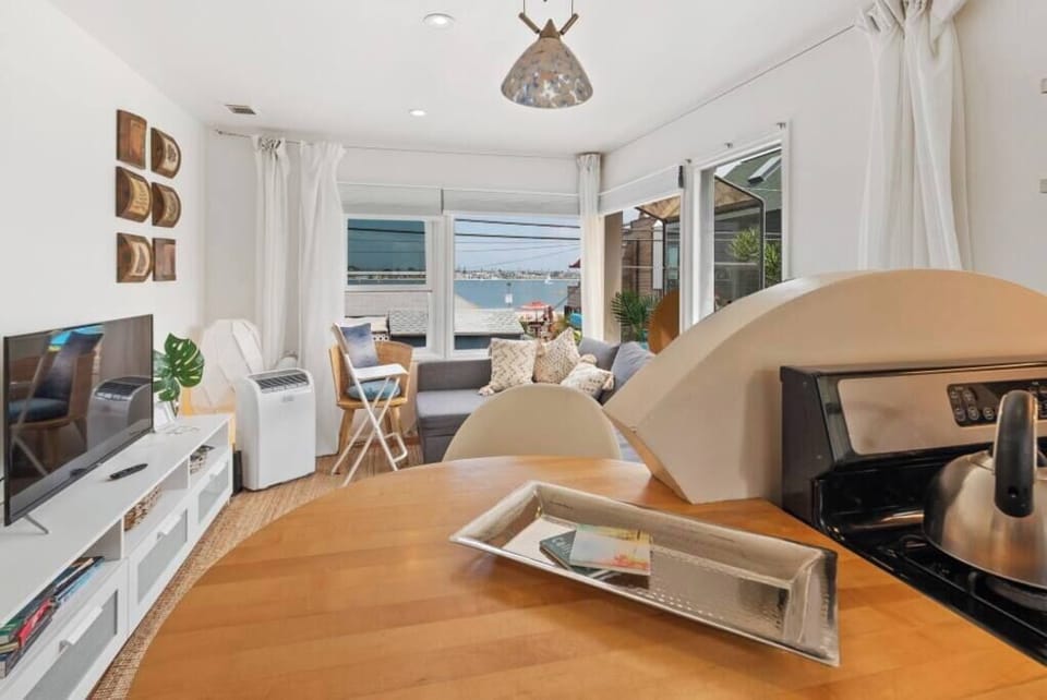 Amazing open kitchen with views of the bay.