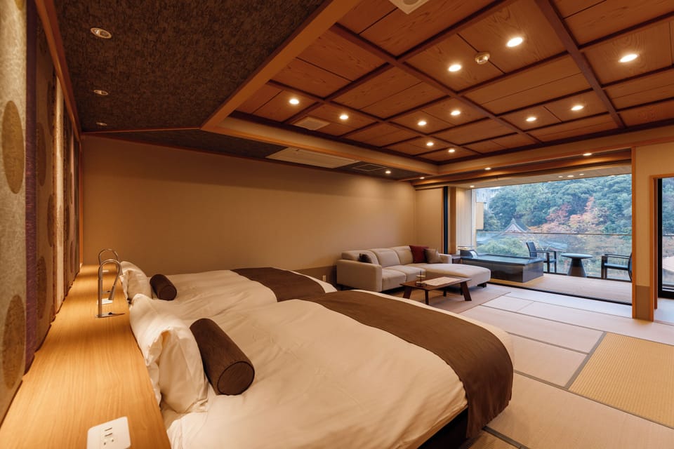 Japanese Junior Suite Room with Open Air Bath, Non Smoking | In-room safe, free WiFi, bed sheets