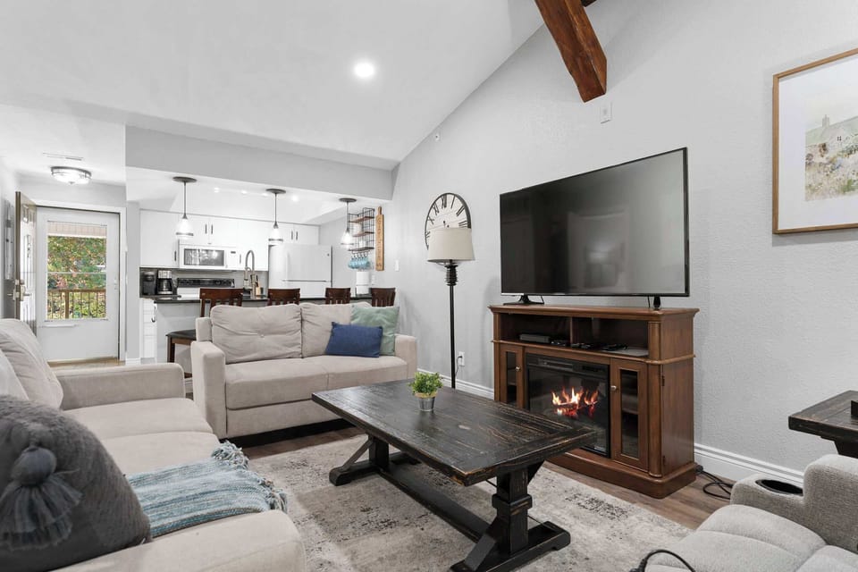 Enjoy the fire place during movie night for the ultimate comfort at the end of the day