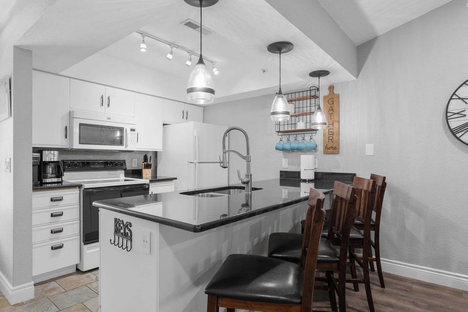Pull up a seat at the bar area for breakfast or to keep to cook company!