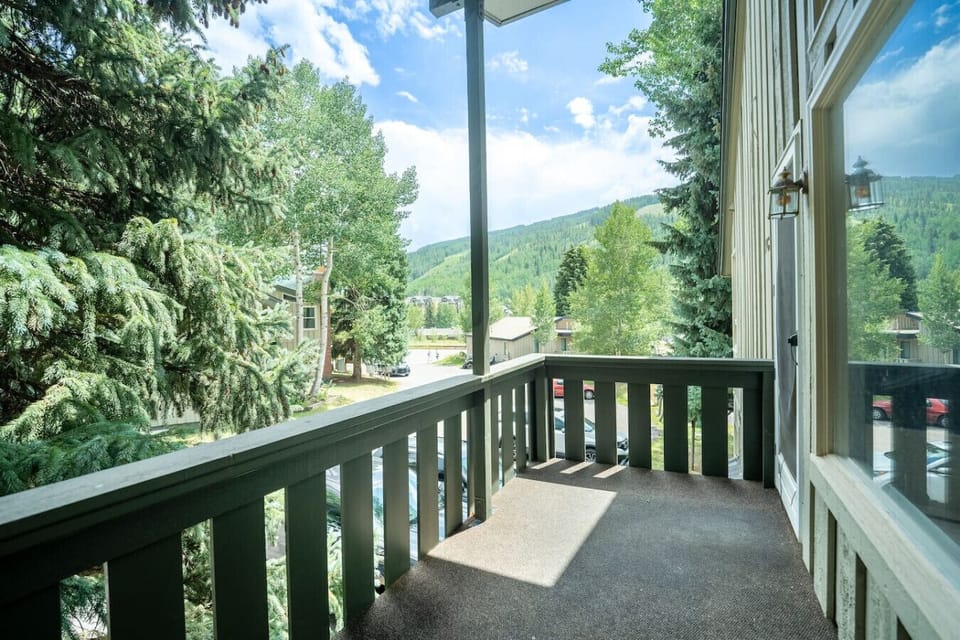 Porch with mountain views