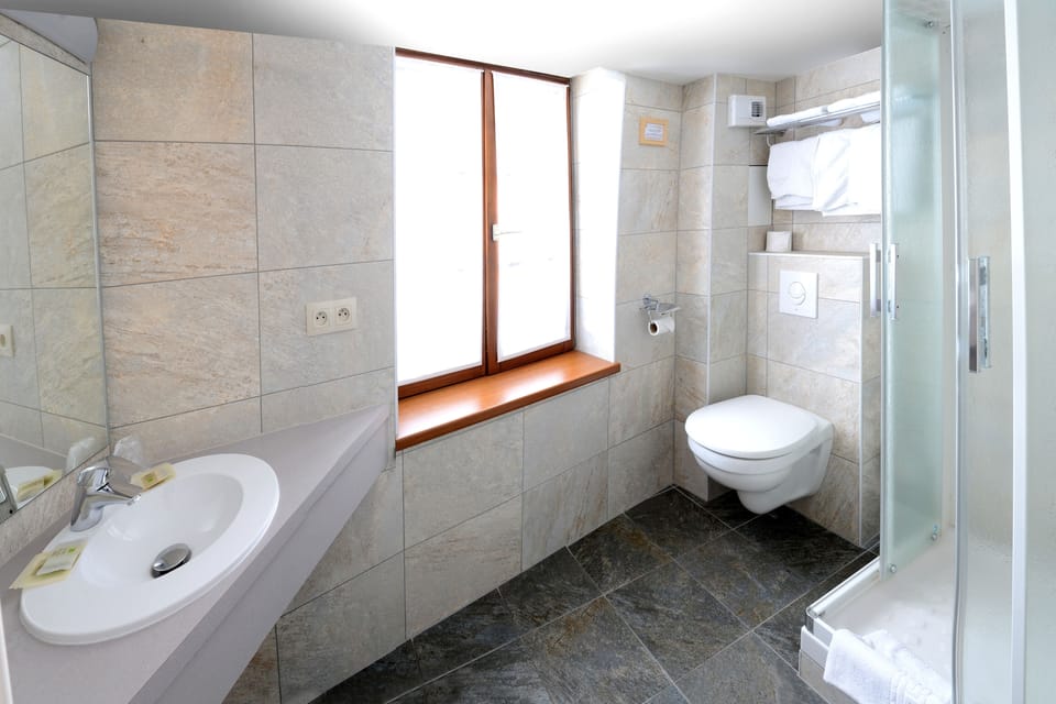 Free toiletries, hair dryer (on request), towels