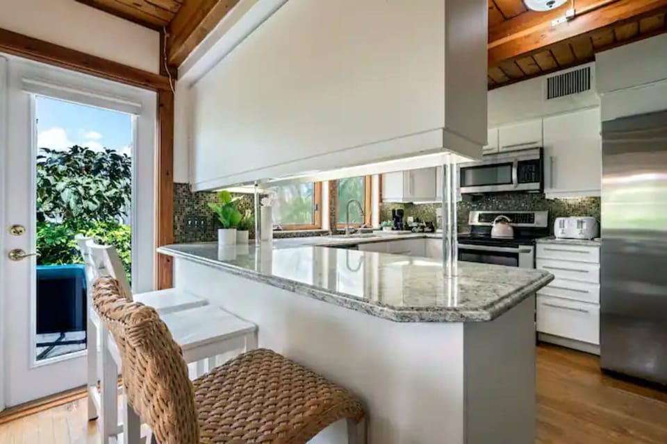 Adorable kitchen with an open counter