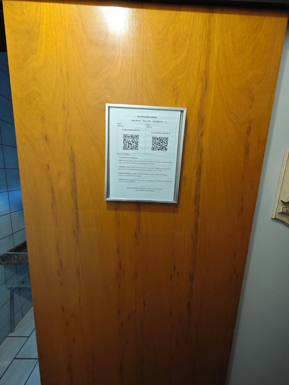 Informações do Apto (Entrada/Saída);