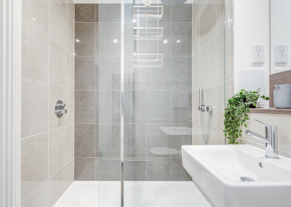 Apartment | Bathroom | Shower, hair dryer, towels