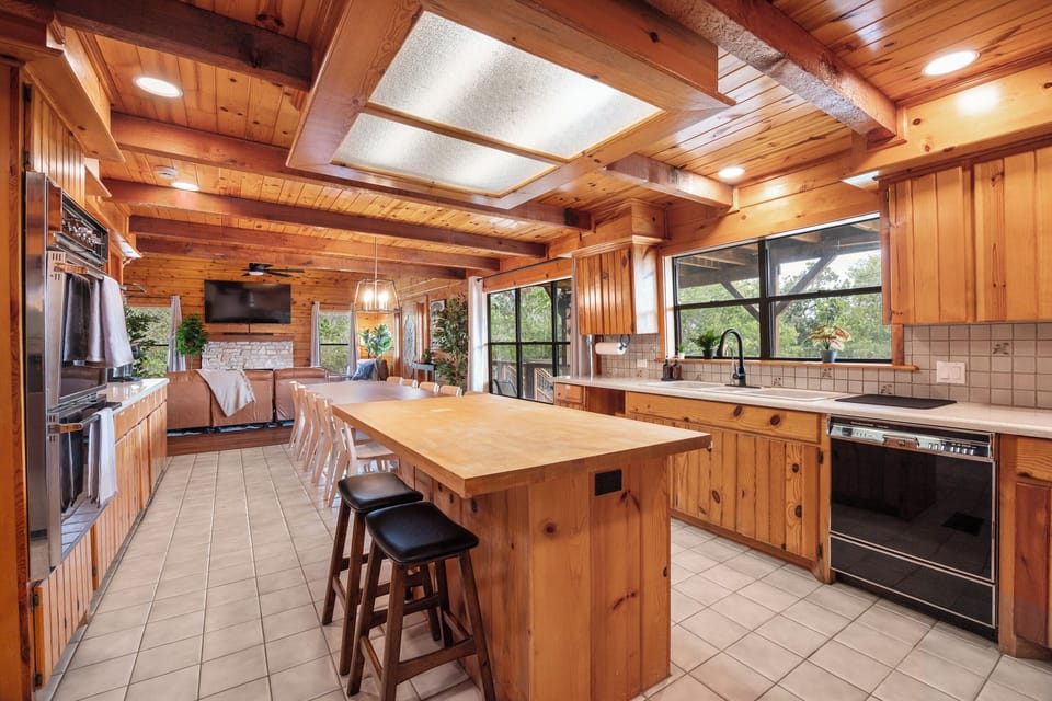 Kitchen, dining room, and living room open concept