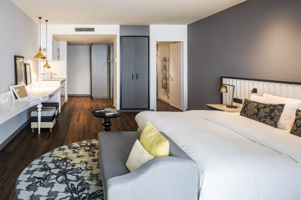 In-room safe, desk, laptop workspace, blackout drapes