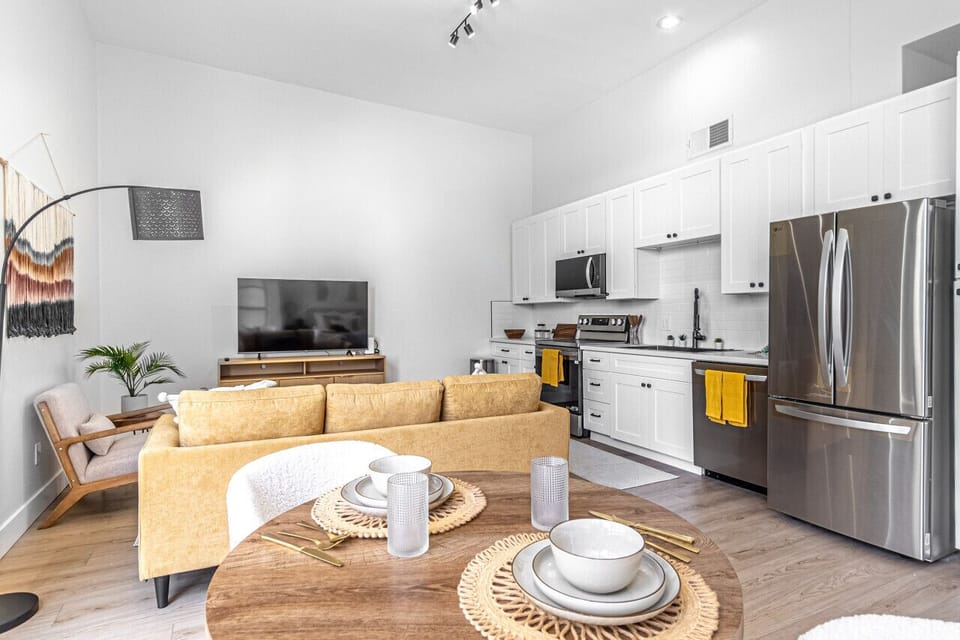 Comfortable dining space for two.