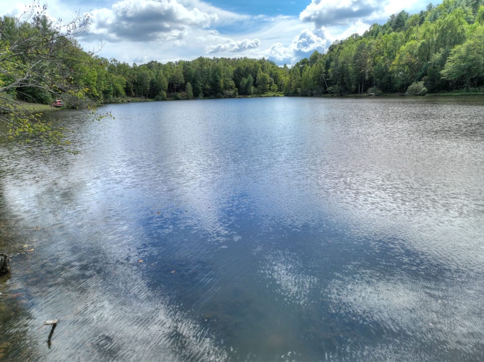The pristine waters of Lake Buckhorn in Blue Ridge, Georgia 