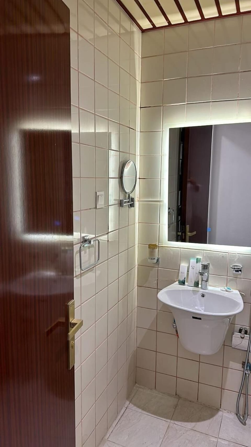 Shower, towels, soap, shampoo