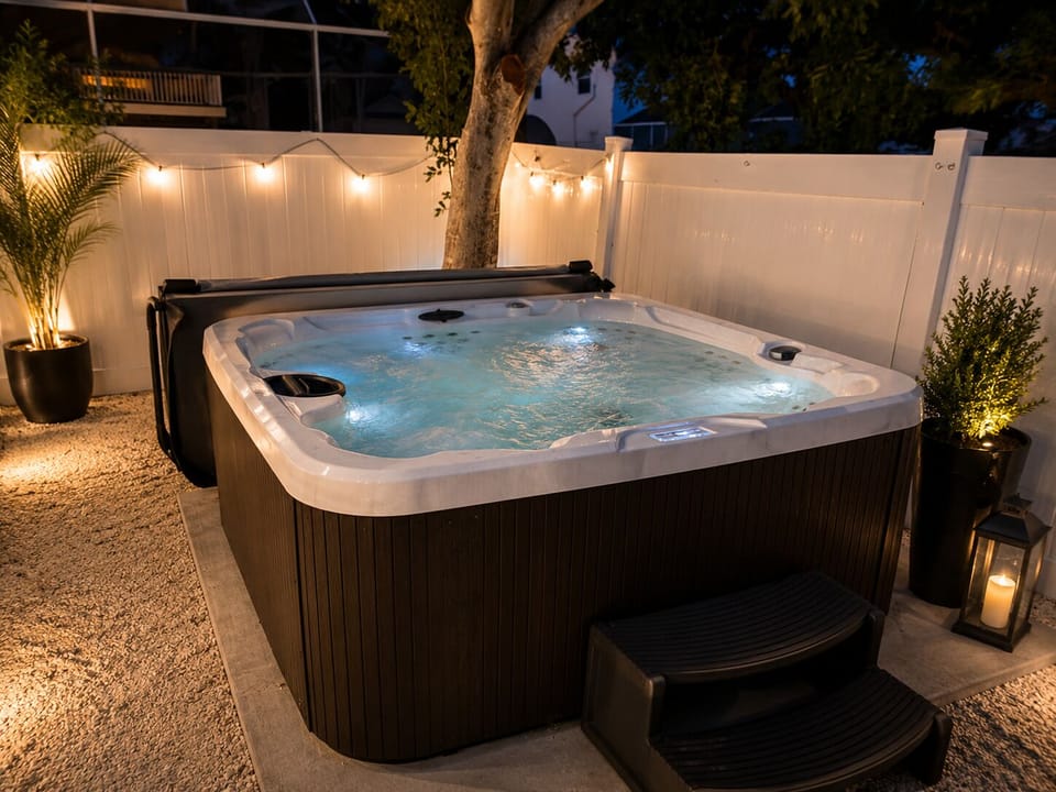 Outdoor spa tub