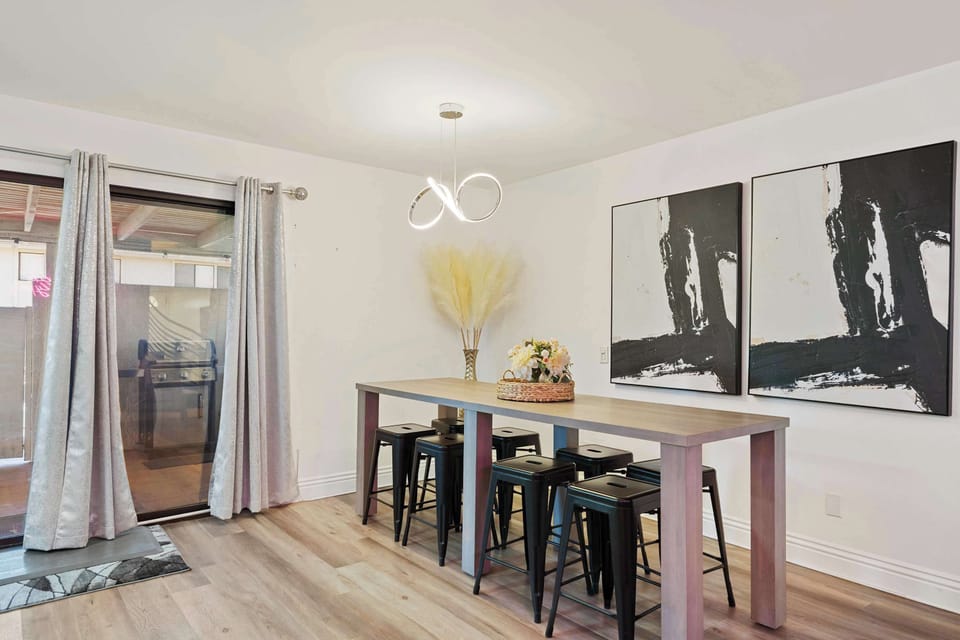 Dining table with seating for 8 