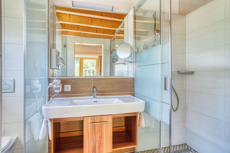 Deluxe Double Room | Bathroom | Free toiletries, hair dryer, slippers, towels