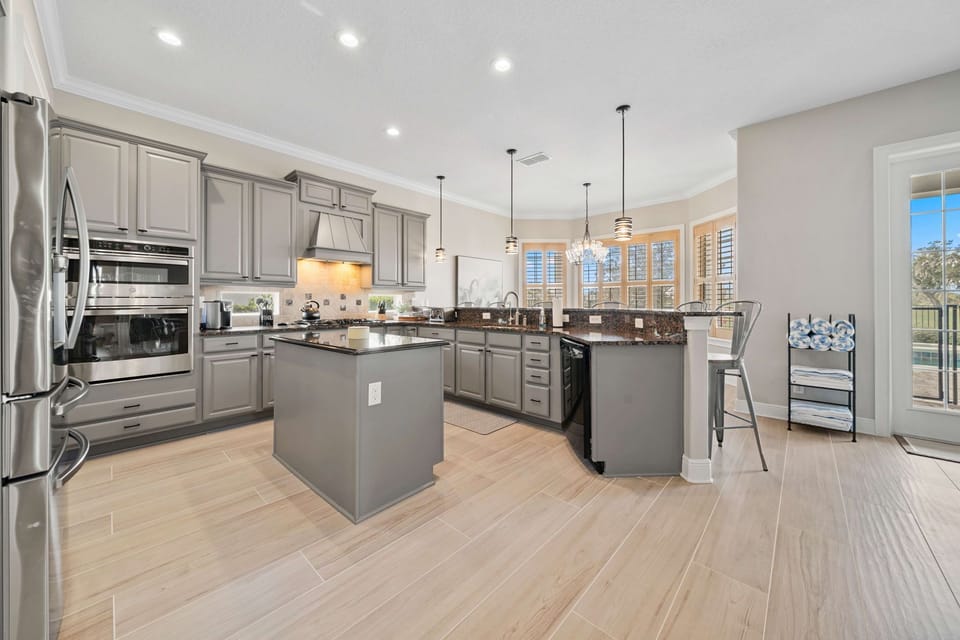 Large chef’s kitchen supports group cooking and shared meals.