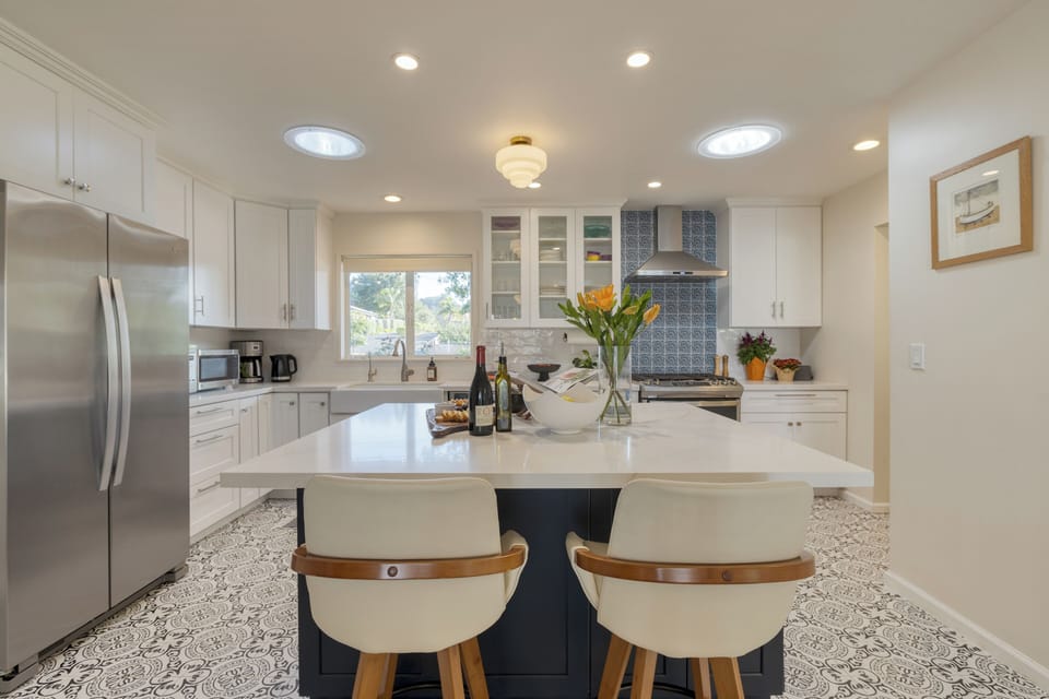 Inviting, modern kitchen with room for helpers and conversation.