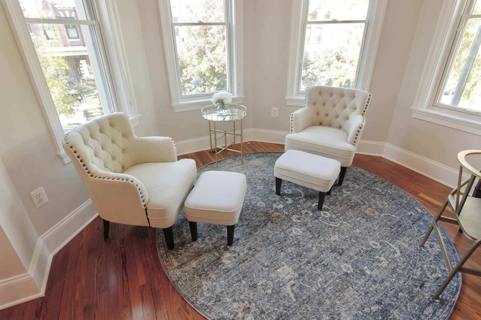 Enjoy your morning coffee in this beautiful spacious nook of the master bedroom! 
