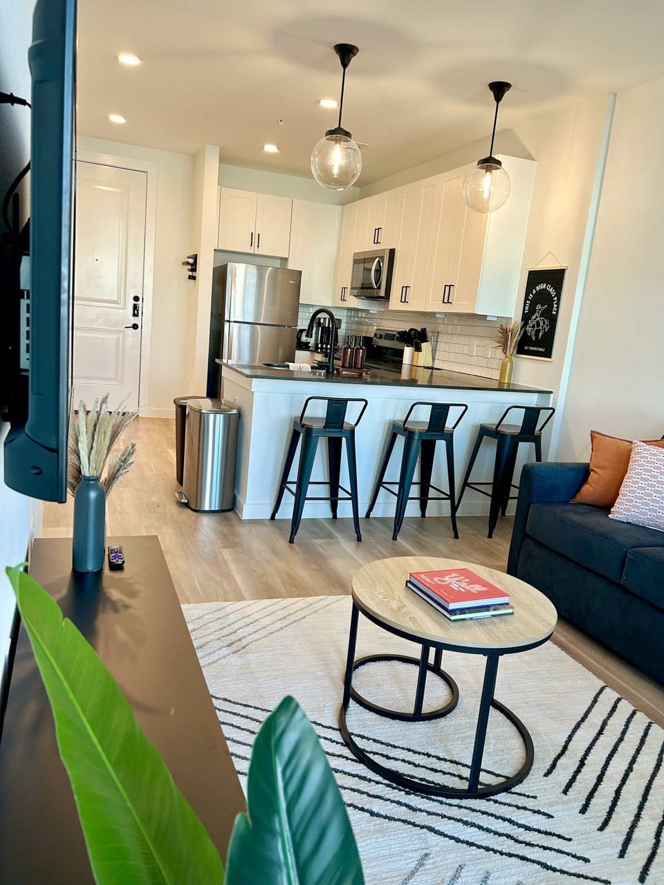 Open concept living and kitchen area