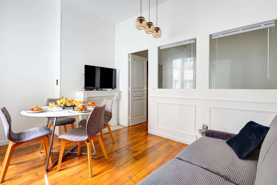 The open-plan living and dining area
