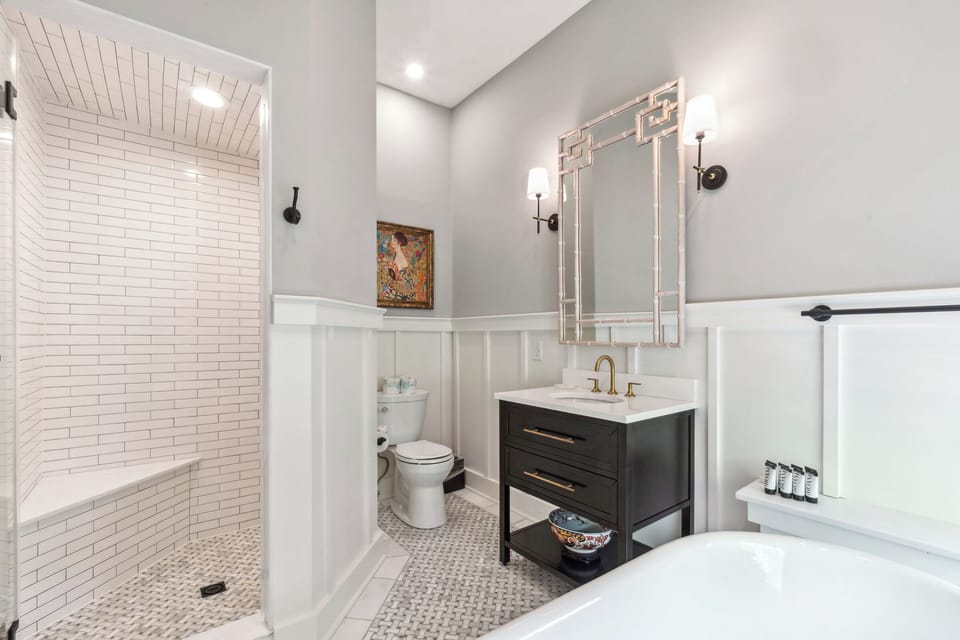 Asian Suite | Bathroom | Designer toiletries, hair dryer, bathrobes, towels