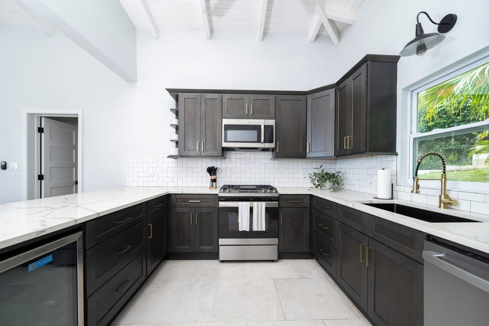 kitchen features wine refrigerator