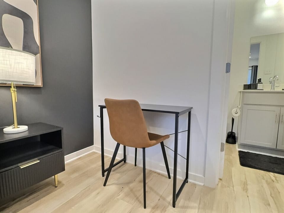 Comfortable workspace for productivity and focus, perfect for a short-term rental.
