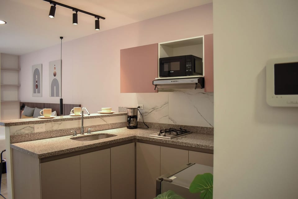 Standard Room, 1 Bedroom, City View | Private kitchen | Microwave, electric kettle, cookware/dishes/utensils